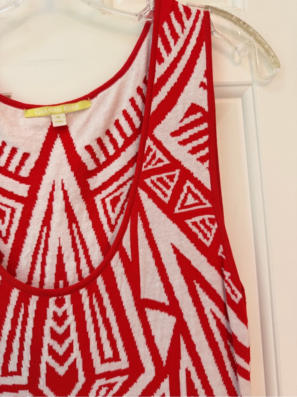 Gianni Bini woven knit tank midi dress, Red and White Bodycon Fit, Sz M - Picture 8 of 15